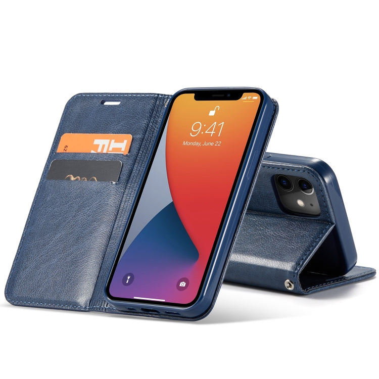 For iPhone 12 mini Double-sided Absorption Splicing Horizontal Flip Leather Case with Holder & Card Slots & Lanyard