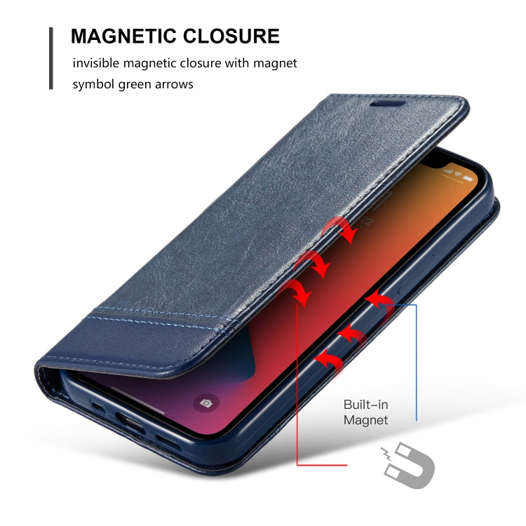 For iPhone 12 mini Double-sided Absorption Splicing Horizontal Flip Leather Case with Holder & Card Slots & Lanyard