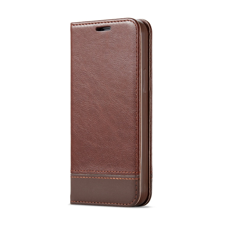 For iPhone 12 Pro Max Double-sided Absorption Splicing Horizontal Flip Leather Case with Holder & Card Slots & Lanyard