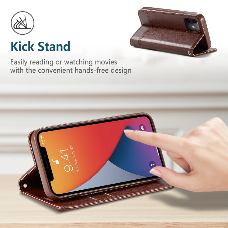 For iPhone 12 Pro Max Double-sided Absorption Splicing Horizontal Flip Leather Case with Holder & Card Slots & Lanyard