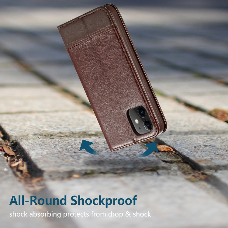 For iPhone 12 Pro Max Double-sided Absorption Splicing Horizontal Flip Leather Case with Holder & Card Slots & Lanyard