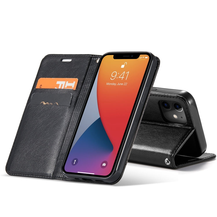 For iPhone 12 Pro Max Double-sided Absorption Splicing Horizontal Flip Leather Case with Holder & Card Slots & Lanyard