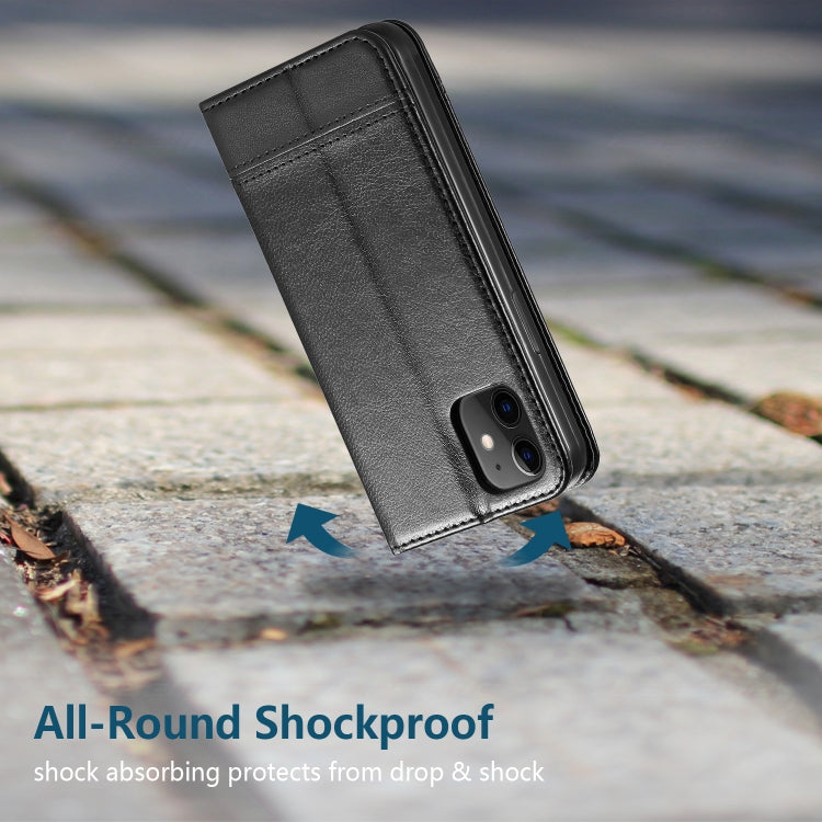 For iPhone 12 Pro Max Double-sided Absorption Splicing Horizontal Flip Leather Case with Holder & Card Slots & Lanyard