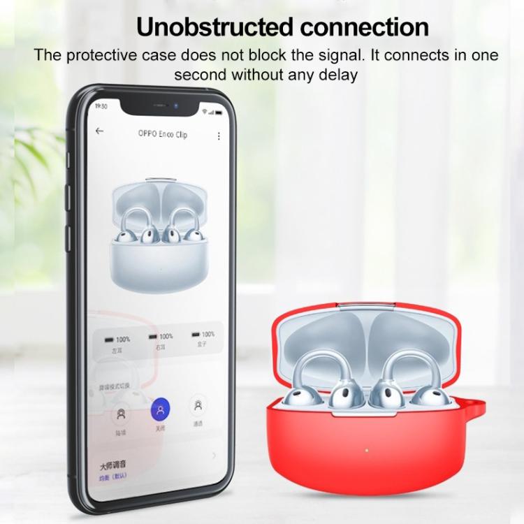 For OPPO Enco Clip Solid Color Silicone Earphone Protective Case
