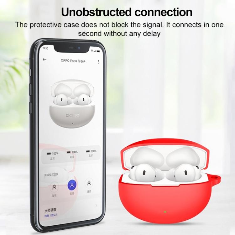 For OPPO Enco Free4 Solid Color Silicone Earphone Protective Case