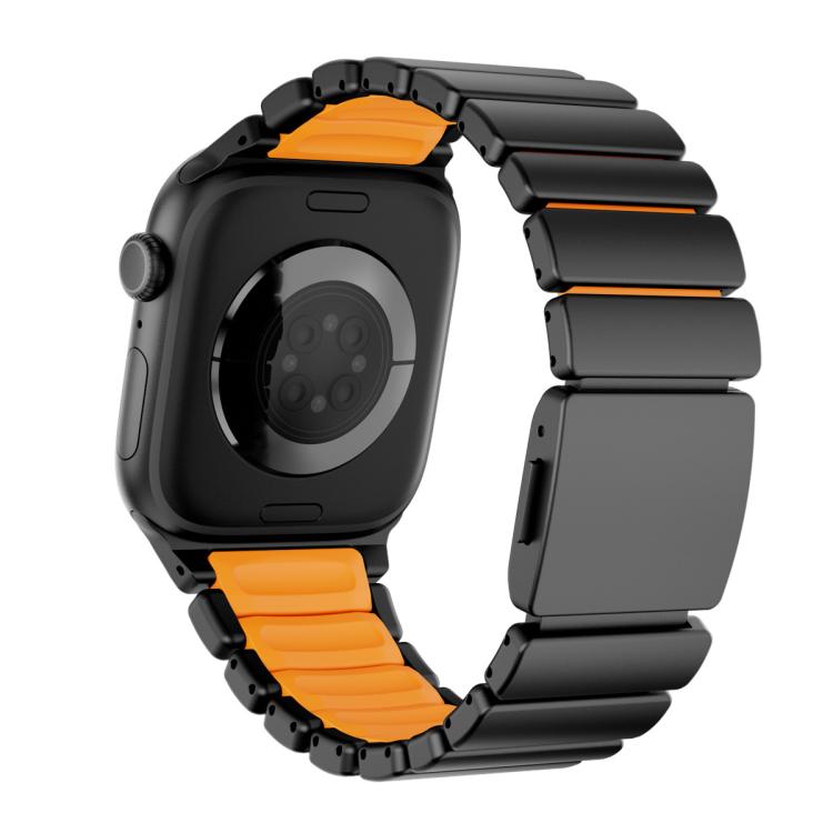 For Apple Watch 46mm / 49mm / 45mm / 44mm Magnetic Norman Buckle Integrated One-bead Stainless Steel Watch Band