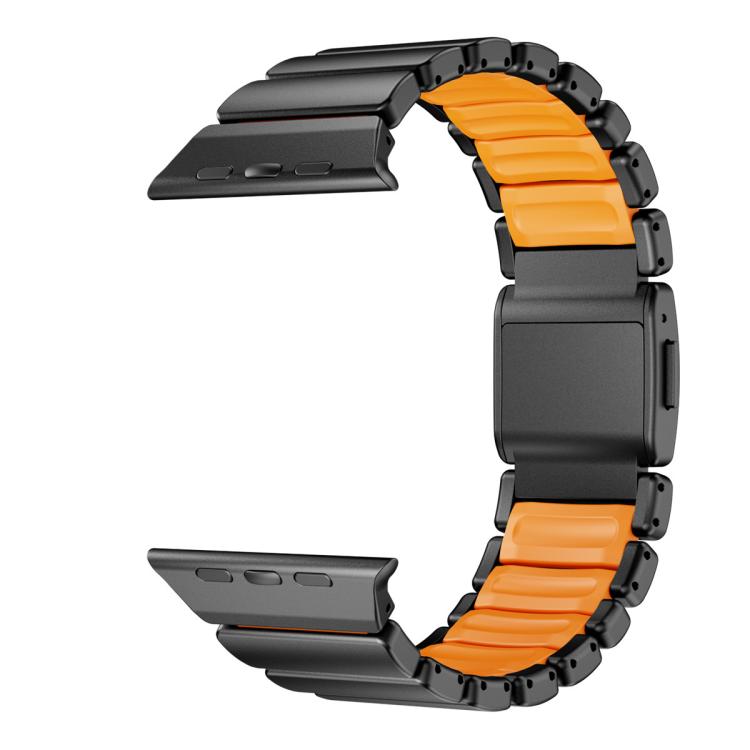 For Apple Watch 46mm / 49mm / 45mm / 44mm Magnetic Norman Buckle Integrated One-bead Stainless Steel Watch Band