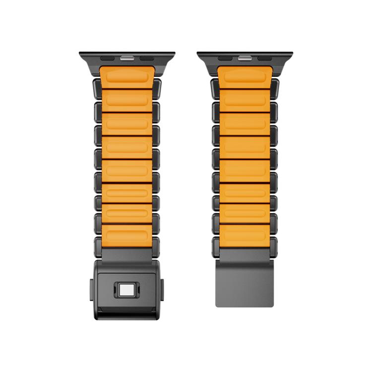 For Apple Watch 46mm / 49mm / 45mm / 44mm Magnetic Norman Buckle Integrated One-bead Stainless Steel Watch Band