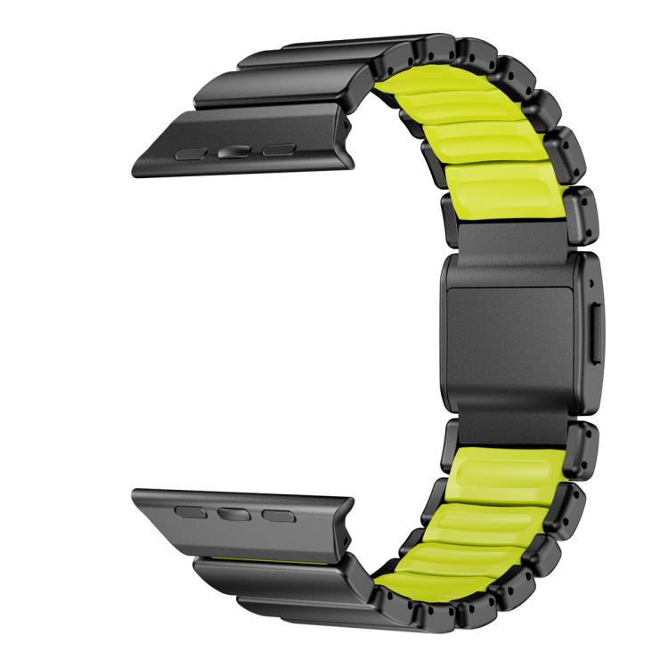 For Apple Watch 46mm / 49mm / 45mm / 44mm Magnetic Norman Buckle Integrated One-bead Stainless Steel Watch Band