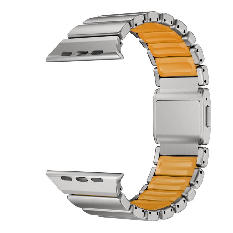 For Apple Watch 46mm / 49mm / 45mm / 44mm Magnetic Norman Buckle Integrated One-bead Stainless Steel Watch Band