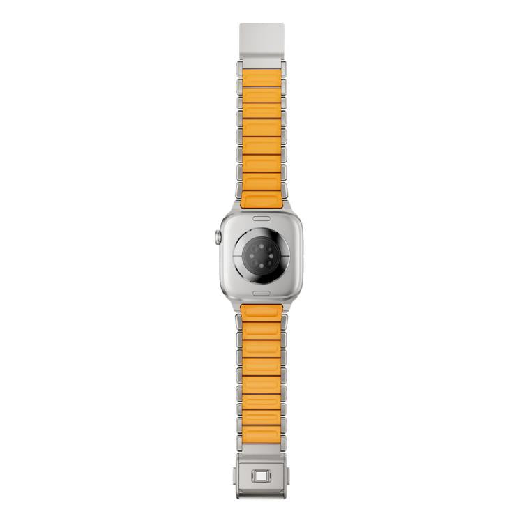 For Apple Watch 46mm / 49mm / 45mm / 44mm Magnetic Norman Buckle Integrated One-bead Stainless Steel Watch Band