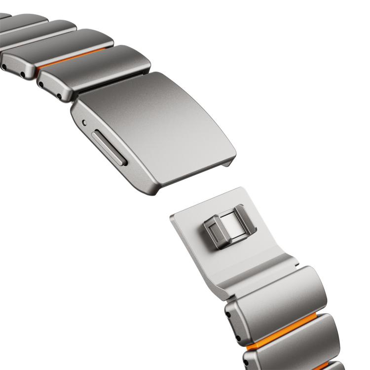 For Apple Watch 46mm / 49mm / 45mm / 44mm Magnetic Norman Buckle Integrated One-bead Stainless Steel Watch Band