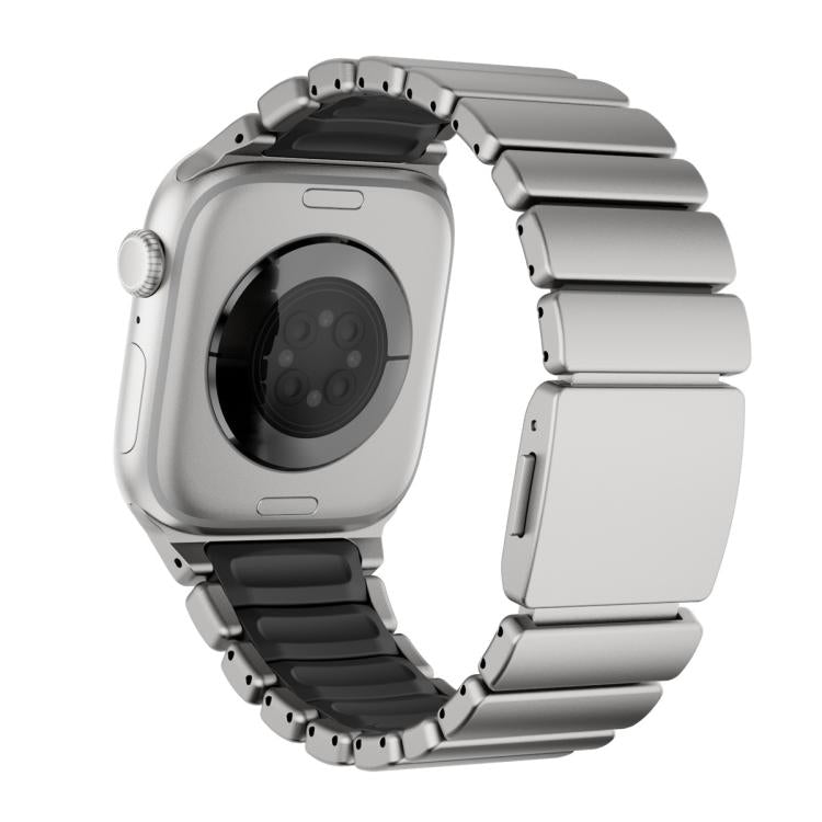For Apple Watch 46mm / 49mm / 45mm / 44mm Magnetic Norman Buckle Integrated One-bead Stainless Steel Watch Band