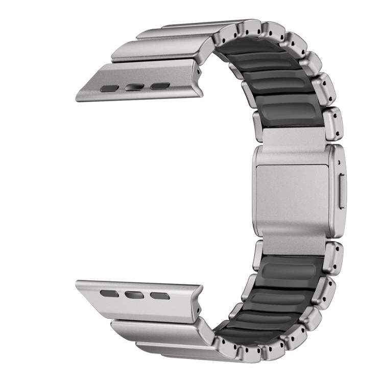 For Apple Watch 46mm / 49mm / 45mm / 44mm Magnetic Norman Buckle Integrated One-bead Stainless Steel Watch Band