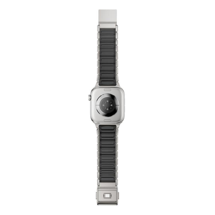 For Apple Watch 46mm / 49mm / 45mm / 44mm Magnetic Norman Buckle Integrated One-bead Stainless Steel Watch Band