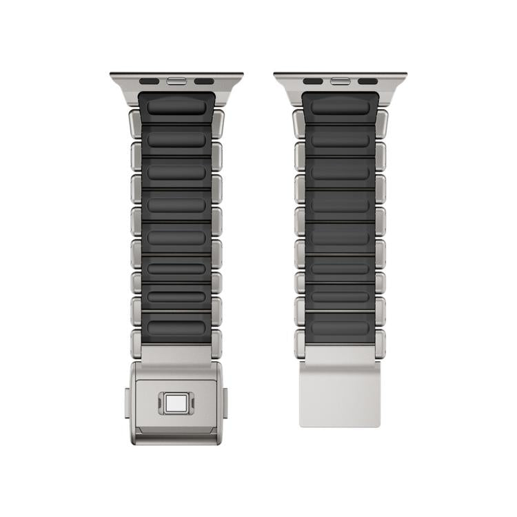 For Apple Watch 46mm / 49mm / 45mm / 44mm Magnetic Norman Buckle Integrated One-bead Stainless Steel Watch Band