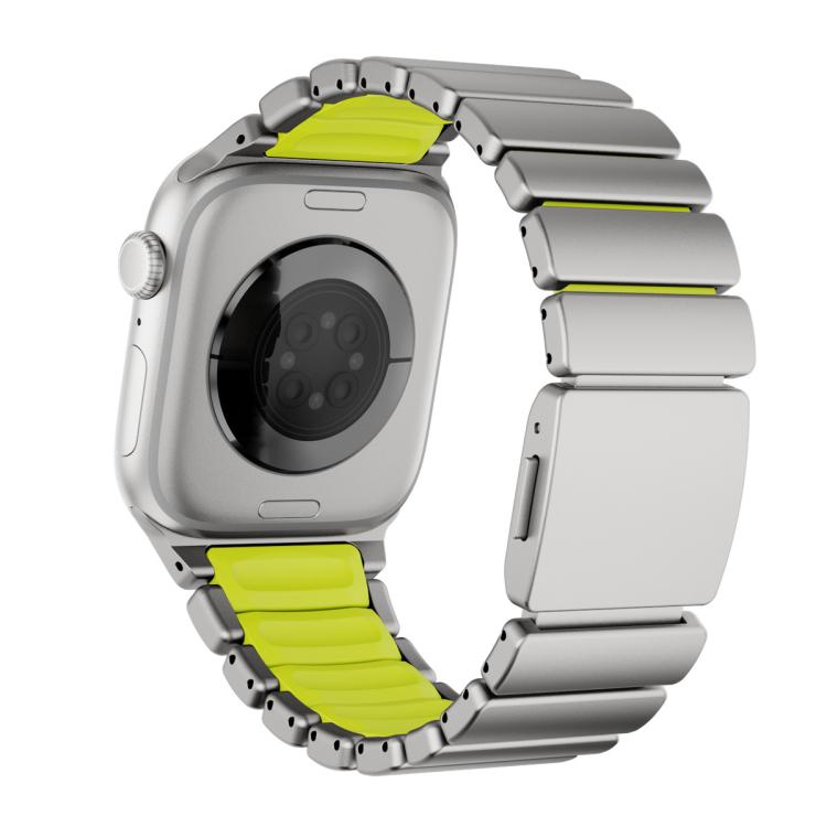 For Apple Watch 46mm / 49mm / 45mm / 44mm Magnetic Norman Buckle Integrated One-bead Stainless Steel Watch Band