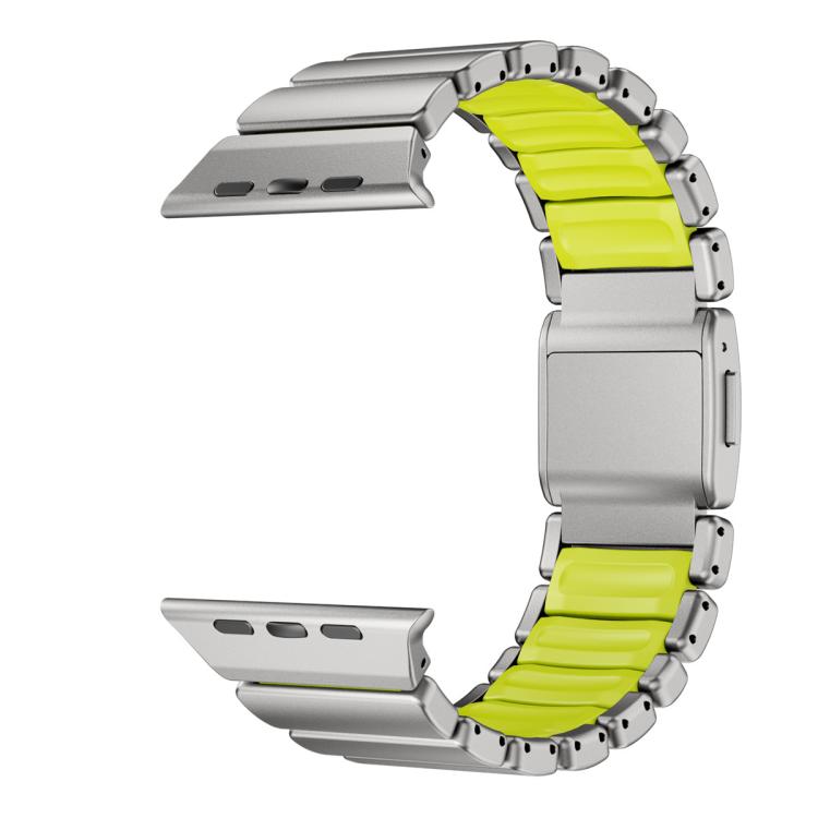For Apple Watch 46mm / 49mm / 45mm / 44mm Magnetic Norman Buckle Integrated One-bead Stainless Steel Watch Band
