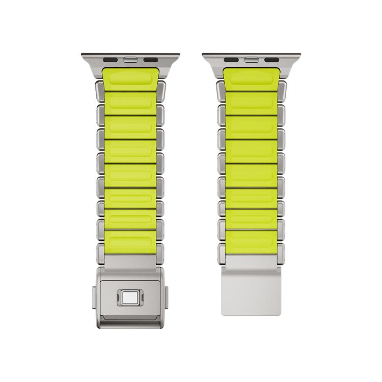For Apple Watch 46mm / 49mm / 45mm / 44mm Magnetic Norman Buckle Integrated One-bead Stainless Steel Watch Band