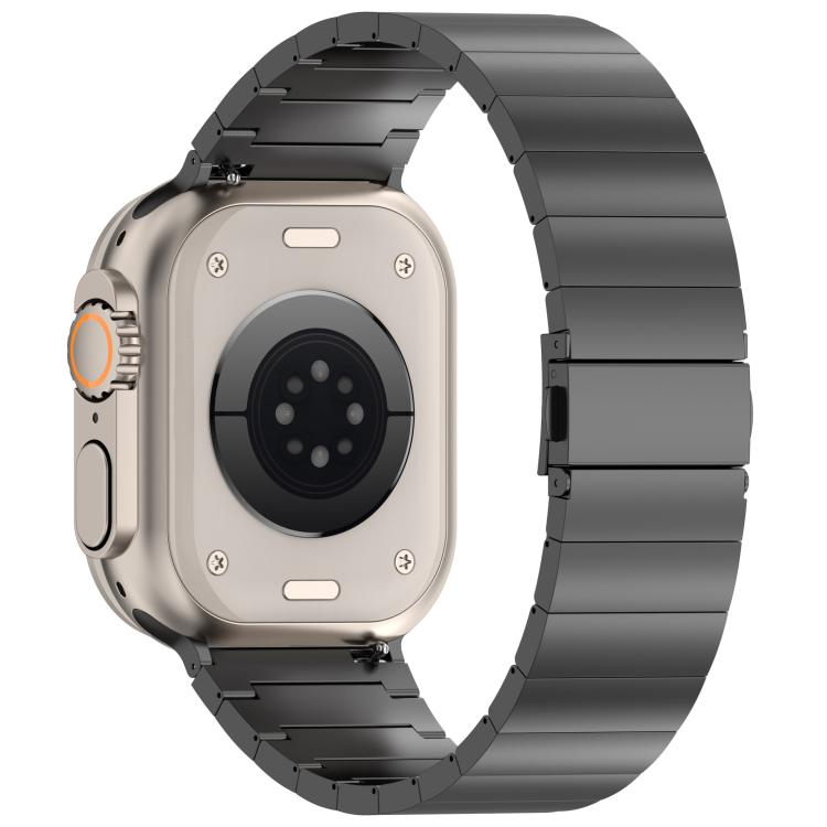 For Apple Watch 46mm / 49mm / 45mm / 44mm One-bead Quick-release Flat Buckle Titanium Alloy Watch Band