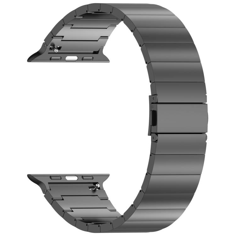 For Apple Watch 46mm / 49mm / 45mm / 44mm One-bead Quick-release Flat Buckle Titanium Alloy Watch Band