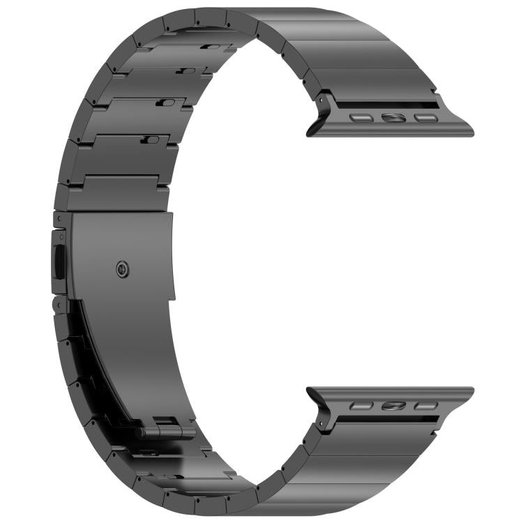 For Apple Watch 46mm / 49mm / 45mm / 44mm One-bead Quick-release Flat Buckle Titanium Alloy Watch Band