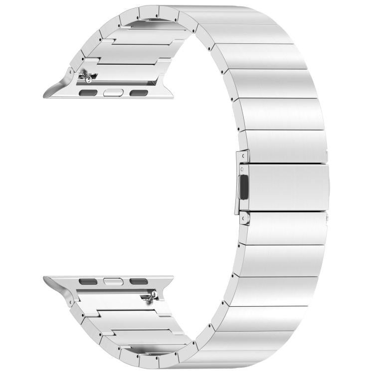 For Apple Watch 46mm / 49mm / 45mm / 44mm One-bead Quick-release Flat Buckle Titanium Alloy Watch Band