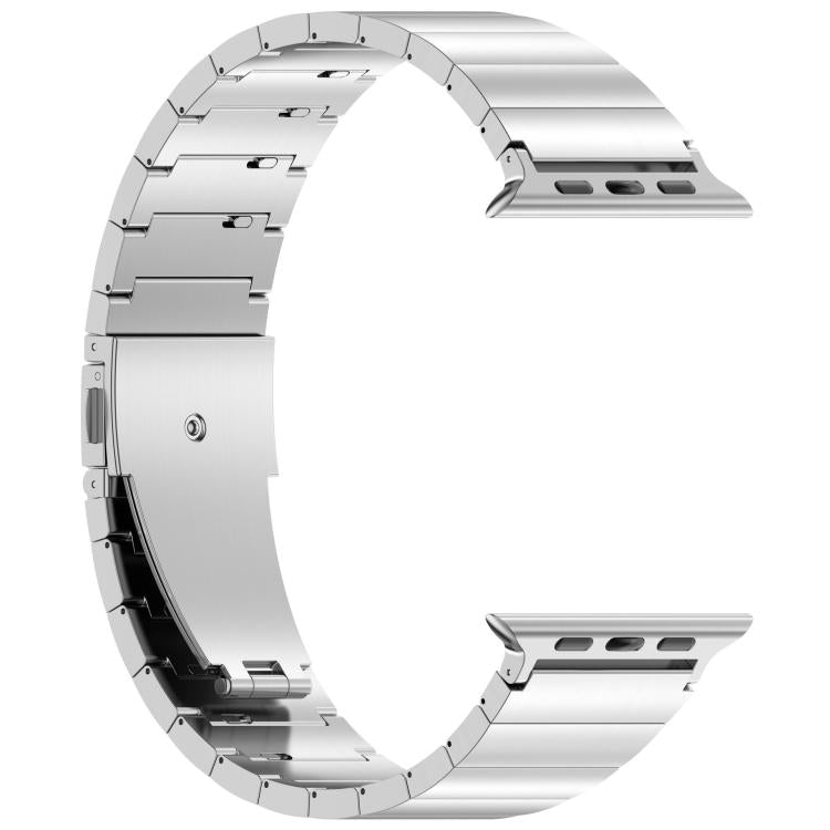 For Apple Watch 46mm / 49mm / 45mm / 44mm One-bead Quick-release Flat Buckle Titanium Alloy Watch Band