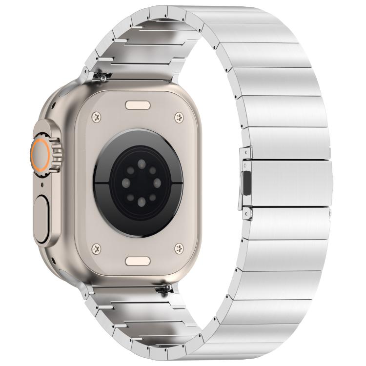 For Apple Watch 42mm / 41mm / 40mm / 38mm One-bead Quick-release Flat Buckle Titanium Alloy Watch Band