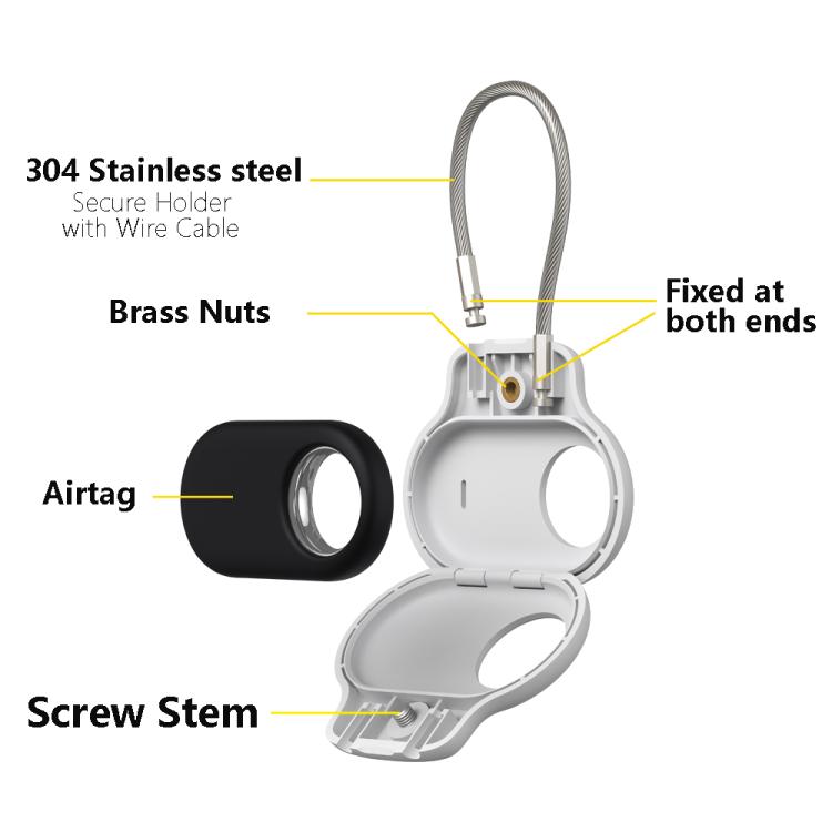 For Samsung Galaxy SmartTag Positioning Tracker Steel Wire Silicone Protective Cover
