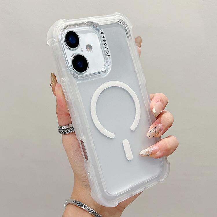 For iPhone 17 Transparent Matte TPU Hybrid PC 3-in-1 MagSafe Phone Case
