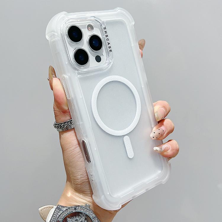 For iPhone 16 Pro Transparent Matte TPU Hybrid PC 3-in-1 MagSafe Phone Case