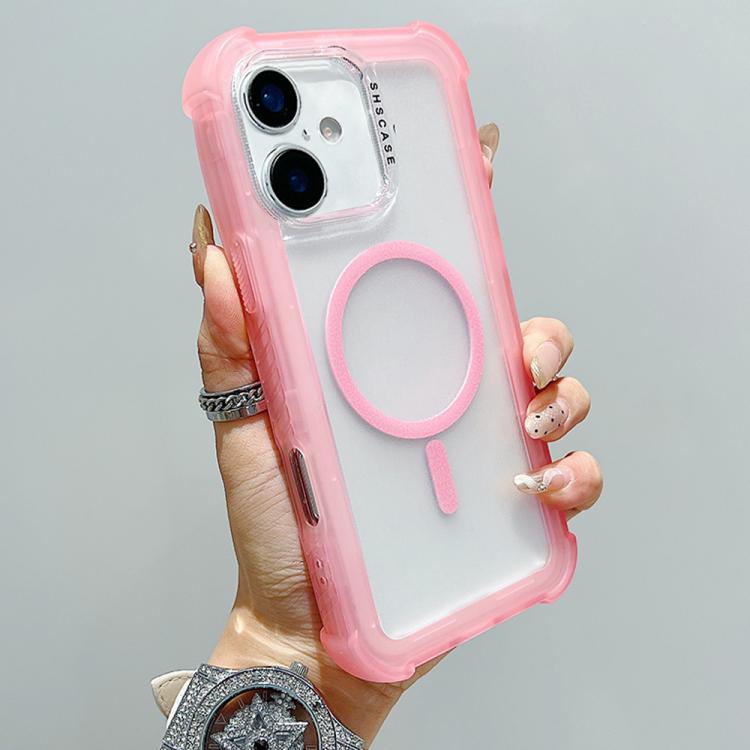 For iPhone 16 Plus Transparent Matte TPU Hybrid PC 3-in-1 MagSafe Phone Case