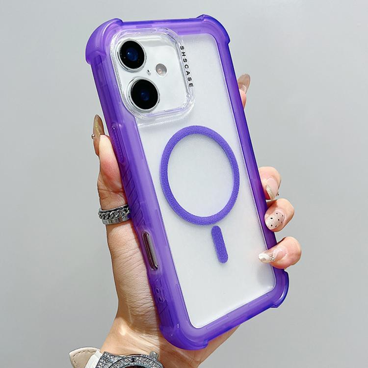 For iPhone 16 Plus Transparent Matte TPU Hybrid PC 3-in-1 MagSafe Phone Case