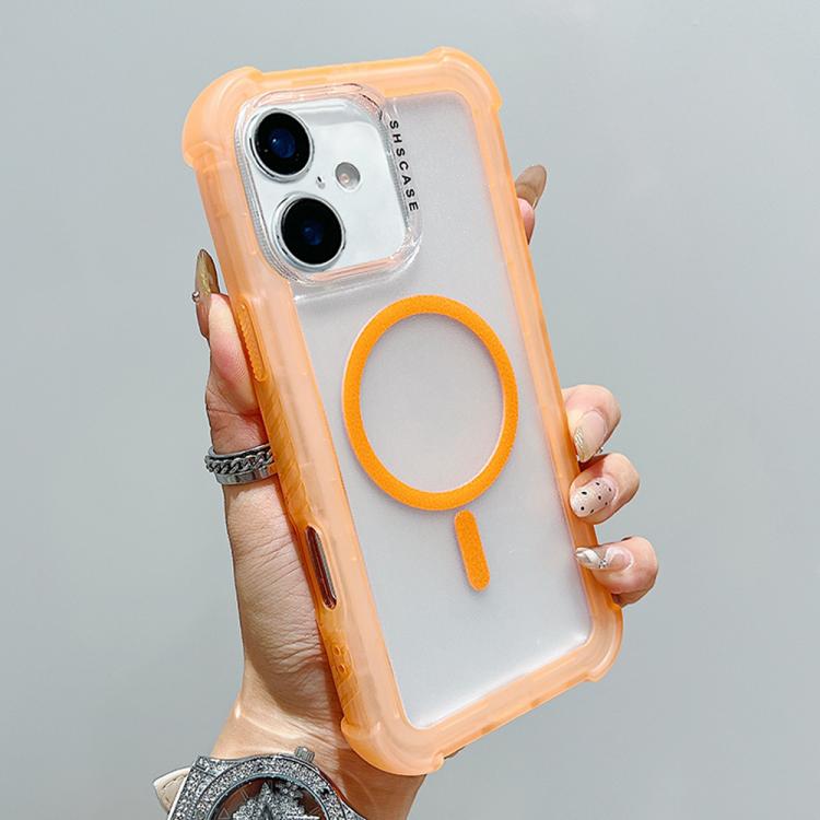 For iPhone 16 Plus Transparent Matte TPU Hybrid PC 3-in-1 MagSafe Phone Case