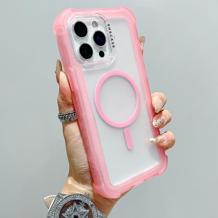 For iPhone 15 Pro Max Transparent Matte TPU Hybrid PC 3-in-1 MagSafe Phone Case