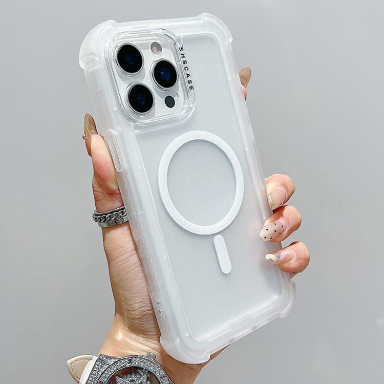 For iPhone 15 Pro Transparent Matte TPU Hybrid PC 3-in-1 MagSafe Phone Case