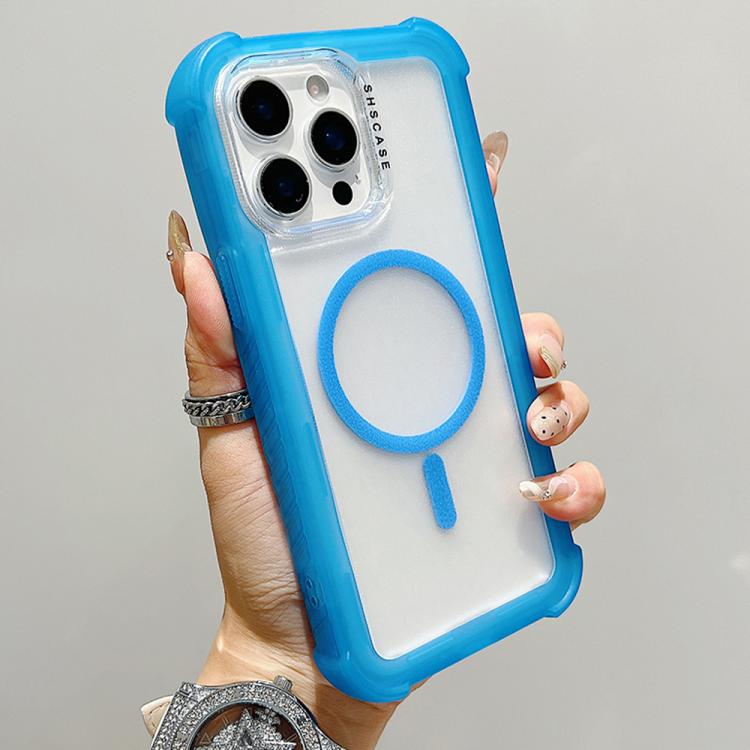 For iPhone 15 Pro Transparent Matte TPU Hybrid PC 3-in-1 MagSafe Phone Case