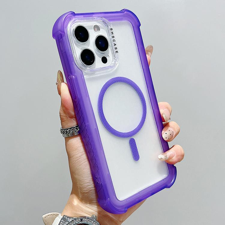 For iPhone 14 Pro Transparent Matte TPU Hybrid PC 3-in-1 MagSafe Phone Case