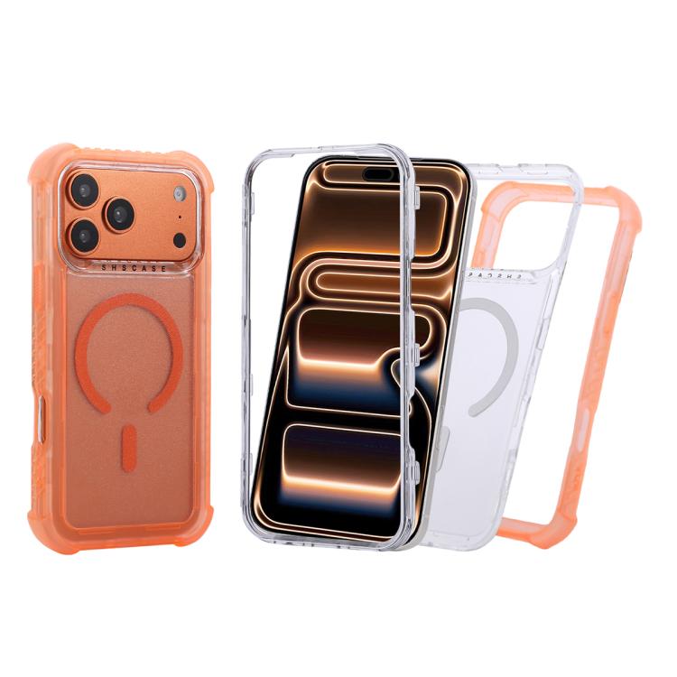 For iPhone 14 Pro Max Transparent Matte TPU Hybrid PC 3-in-1 MagSafe Phone Case