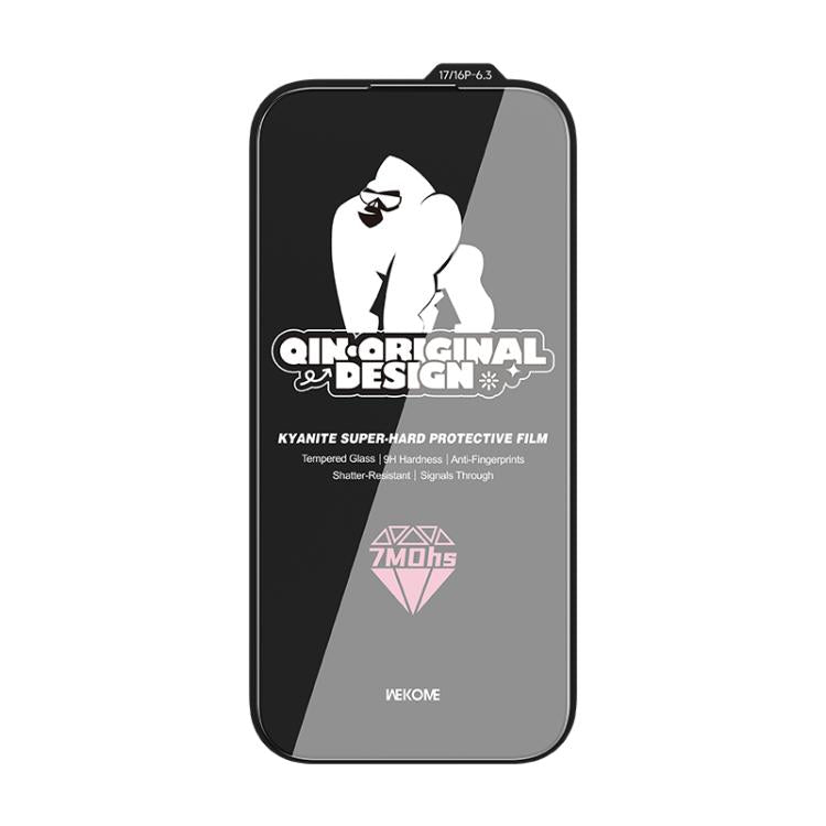 For iPhone 17 / 16 Pro WK WTP-129 Qin-Original Design 9D Curved Kyanite Ultra-Hard Tempered Glass Film