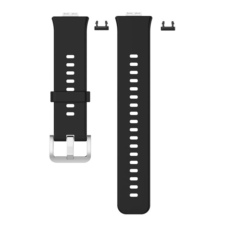 For Huawei Watch Fit New xDfind Solid Color Silver Steel Buckle Silicone Watch Band