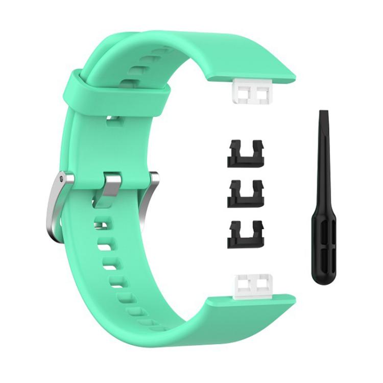 For Huawei Watch Fit New xDfind Solid Color Silver Steel Buckle Silicone Watch Band