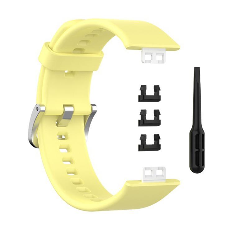 For Huawei Watch Fit New xDfind Solid Color Silver Steel Buckle Silicone Watch Band