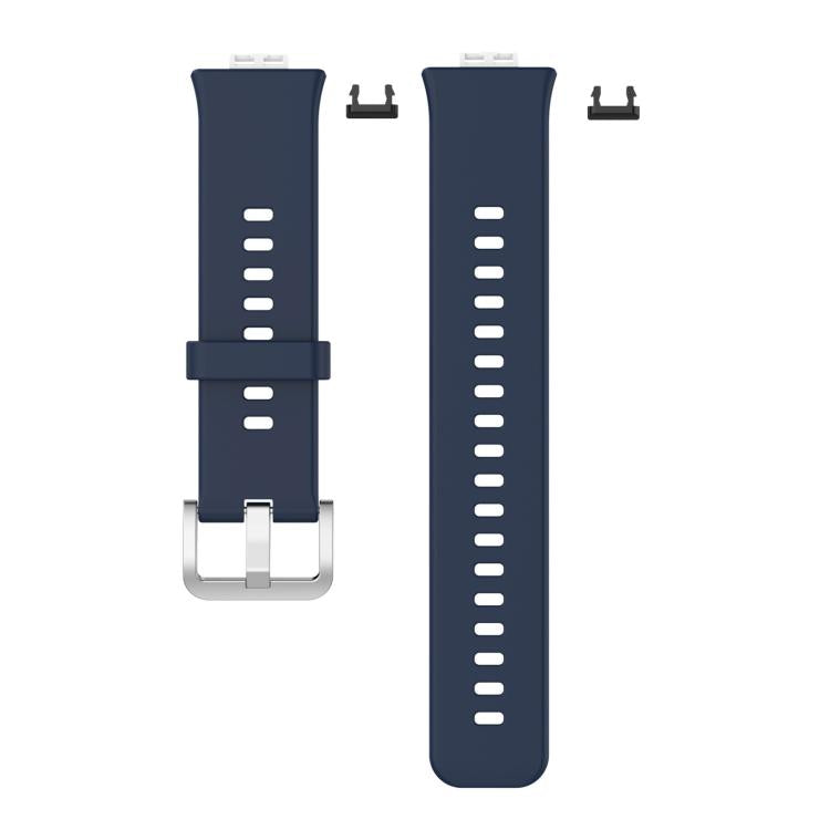 For Huawei Watch Fit New xDfind Solid Color Silver Steel Buckle Silicone Watch Band
