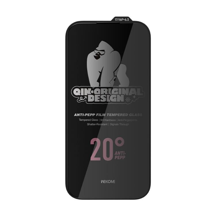 For iPhone 17 / 16 Pro WK WTP-121 Qin-Original Design 9D Curved 20-degree Privacy Tempered Glass Film