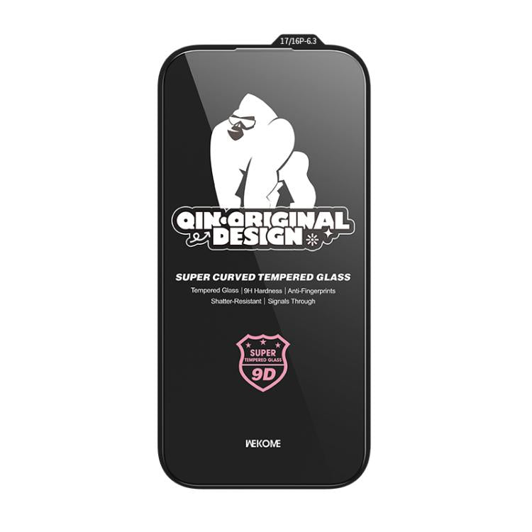 For iPhone 17 / 16 Pro WK WTP-120 Qin Series 9D Curved Large Arc HD Tempered Glass Film