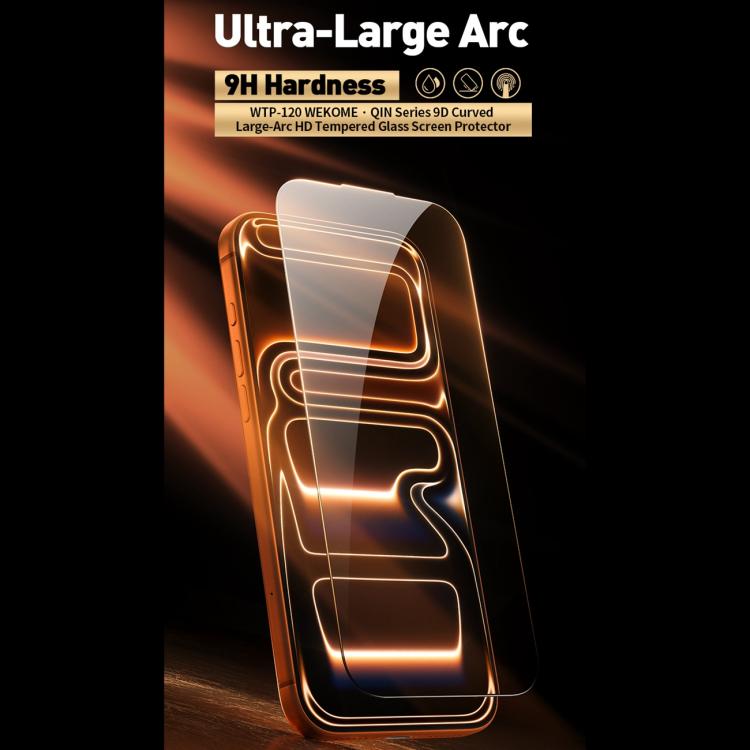 For iPhone 17 / 16 Pro WK WTP-120 Qin Series 9D Curved Large Arc HD Tempered Glass Film