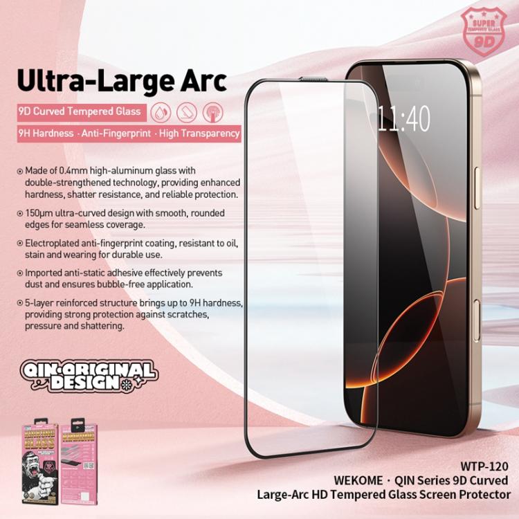 For iPhone Air WK WTP-120 Qin Series 9D Curved Large Arc HD Tempered Glass Film