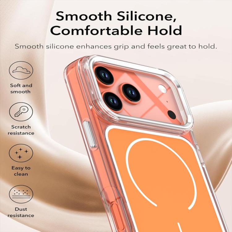 For iPhone 17 Pro Max Electroplated Dual Color PC Hybrid TPU Soft Frame MagSafe Phone Case